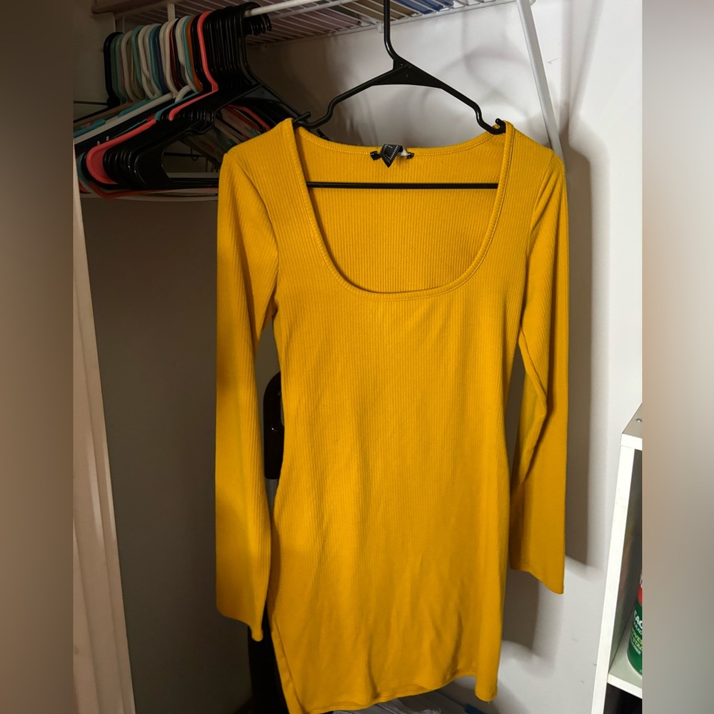 Mustard, yellow, Fashion Nova dress